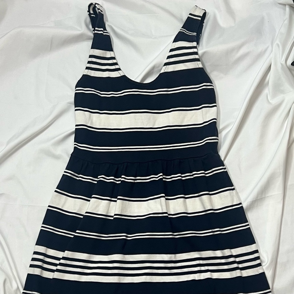 J. Crew Navy and White Striped Dress